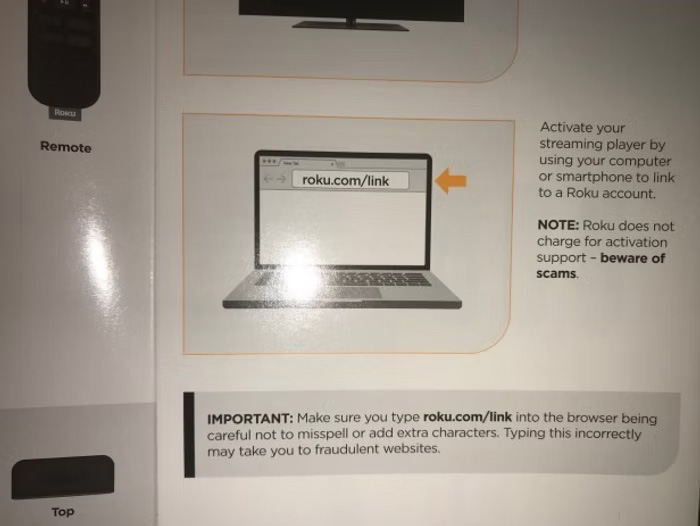19-10-blog-feature Illustration showing a computer browser open to roku.com/link to activate a Roku device.
