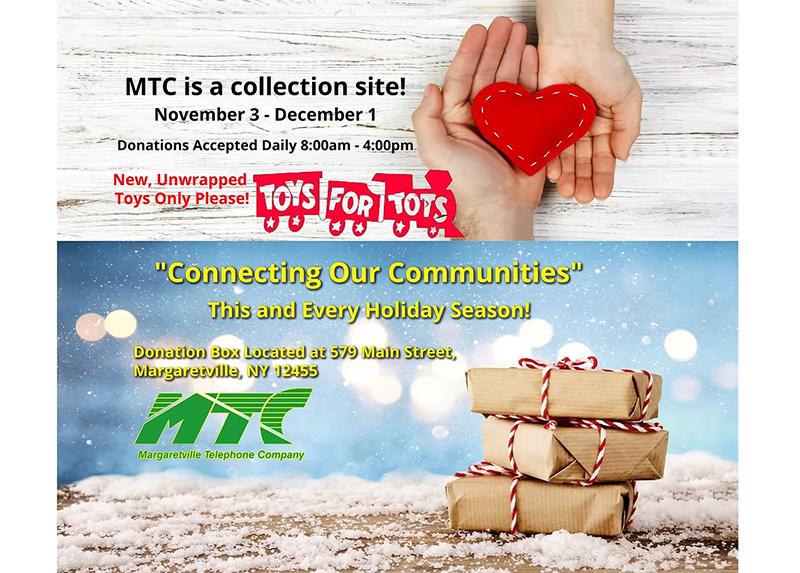 A graphic for Toys for Tots during the holiday season.